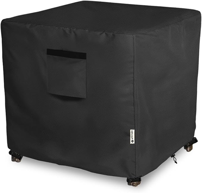 Patio Ottoman Cover, 25W x 25D x 18H inch, Waterproof Square Patio Small Side by Aacabo