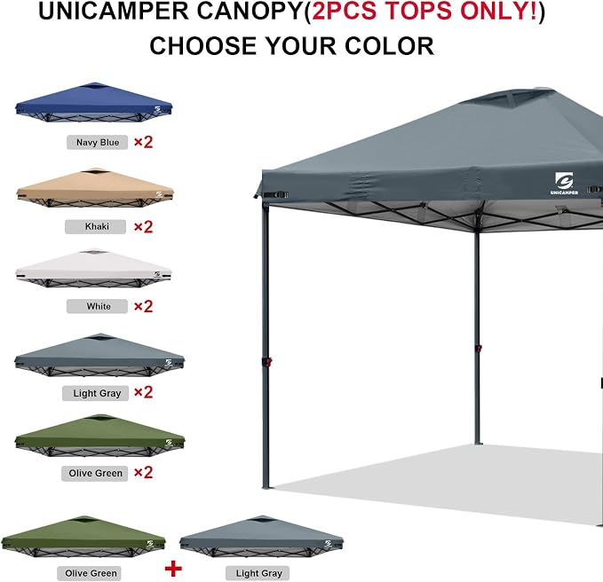 2PCS 10x10 Pop Up Canopy Replacement Top Cover - Image 2