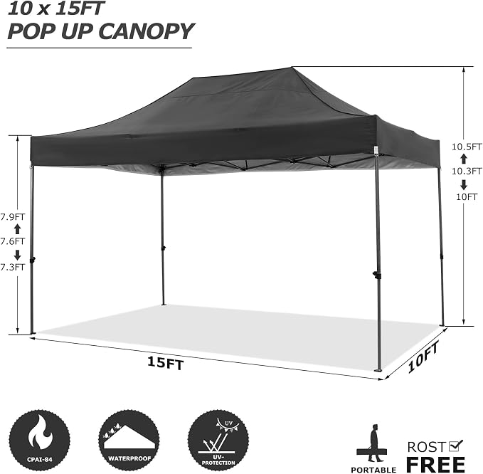 COBIZI 10x15 Pop up Canopy Tent 10x15 Canopy - Image 4