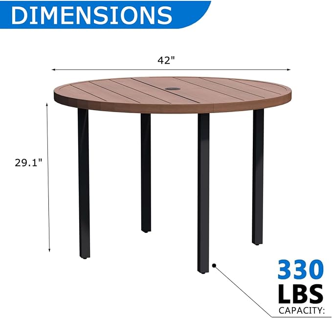 All-Weather 42" Round Outdoor Patio Table - Image 2