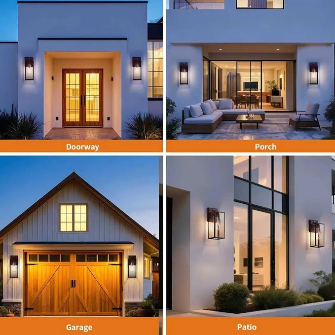 2 Pack 15'' Oil Rubbed Bronze Dusk to Dawn Outdoor Front Porch Lights - Image 7