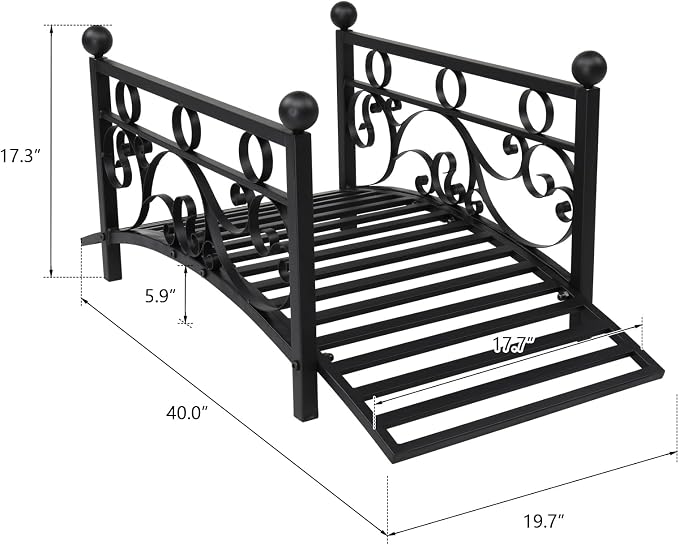 3.3 FT Metal Garden Bridge - Image 2