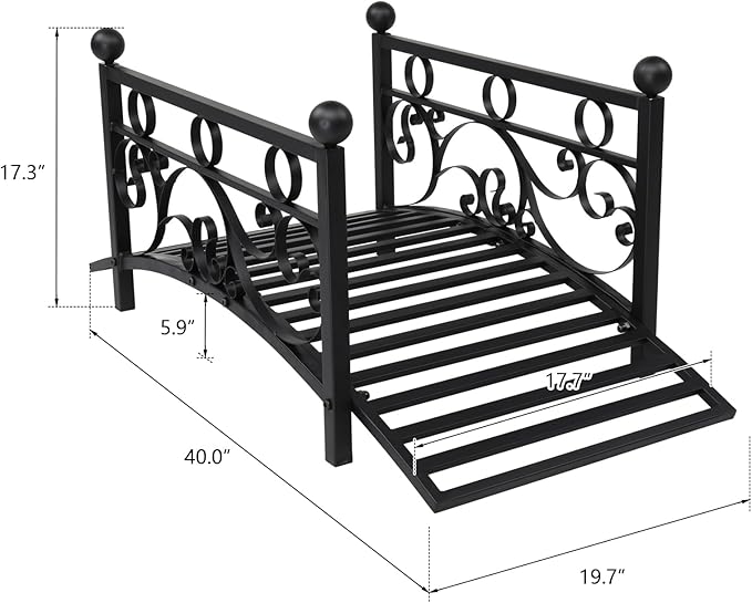 Bridge Walkway for Garden, Garden Bridge Metal Yard Arch Path Bridge, Ourdoor - Image 7