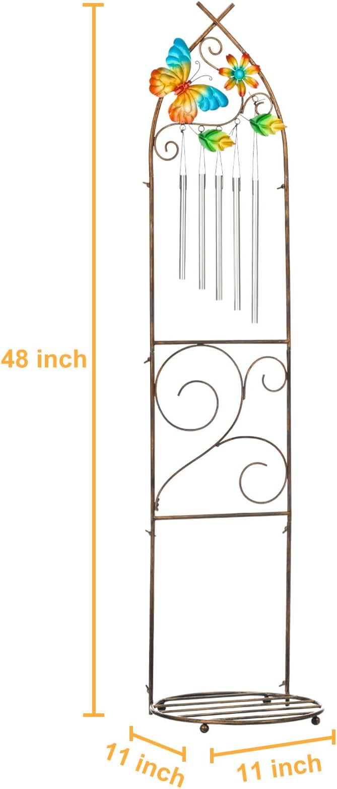 Garden Trellis with Plant Stands, 48” Metal Detachable Butterfly Plant Pot - Image 3