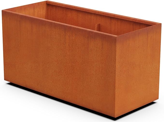 PLANTERCRAFT Corten Steel Planter Rectangle Outdoor Metal Garden Box Heavy Duty by Plantercraft