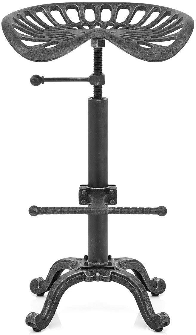 Diwhy Rustic Industrial Farmhouse Tractor Seat Adjustable Bar Stool Industrial - Image 5