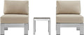 Modway Shore 3-Piece Aluminum Outdoor Patio Furniture Set in Silver Beige by Modway