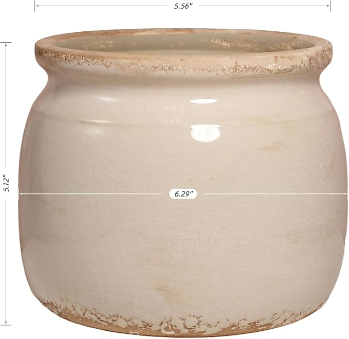 Ceramic Planter & Vase for Wabi Sabi Decor, 6.29 Inch Nordic Minimalist Flower - Image 3