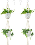 Belit 2 Pack Double Macrame Plant Hangers 2 Tier Hanging Planter Basket by Belit