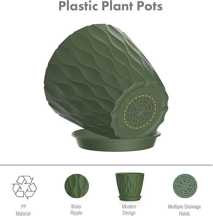 6 inch Plant Pots, Plastic Planters - Image 4
