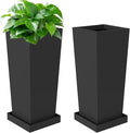 Tall Outdoor Planters Set of 2, 24 inch Tall Planters by Toriexon