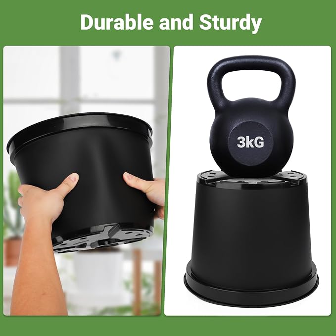 GREANER 5 Gallon Pots for Plants, Plastic Seed Starting Container for Succulents - Image 3
