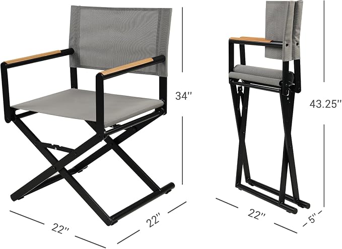 Grand patio 7-Piece Outdoor Dining Set, 6 Extra-Wide Folding Chairs & 1 - Image 8