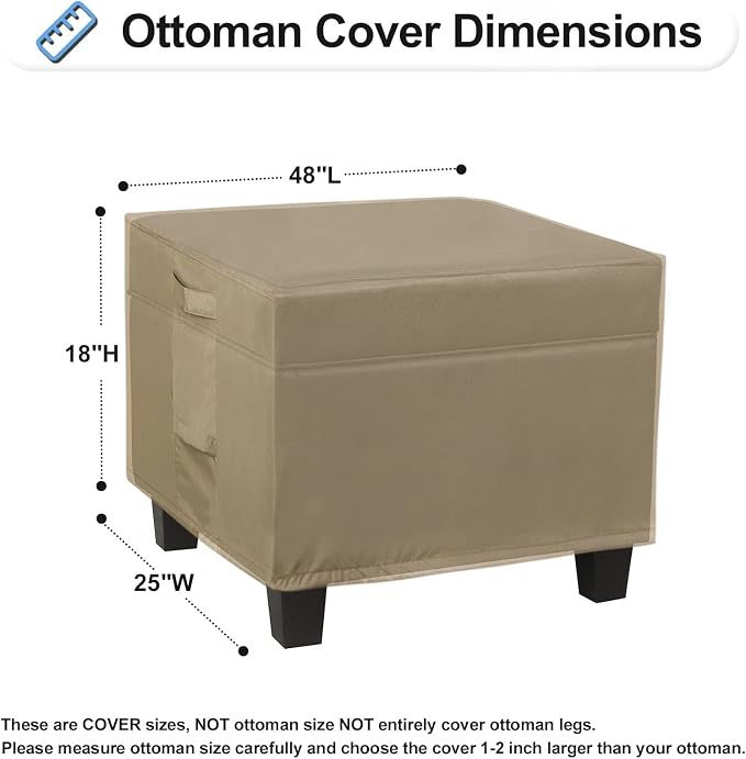 OutdoorLines Outdoor Waterproof Patio Ottoman Covers - Image 2