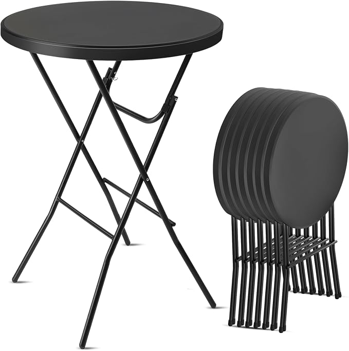 Bonnlo 32" Cocktail Table High Top Table, Folding Round Table Bar Height by Bonnlo