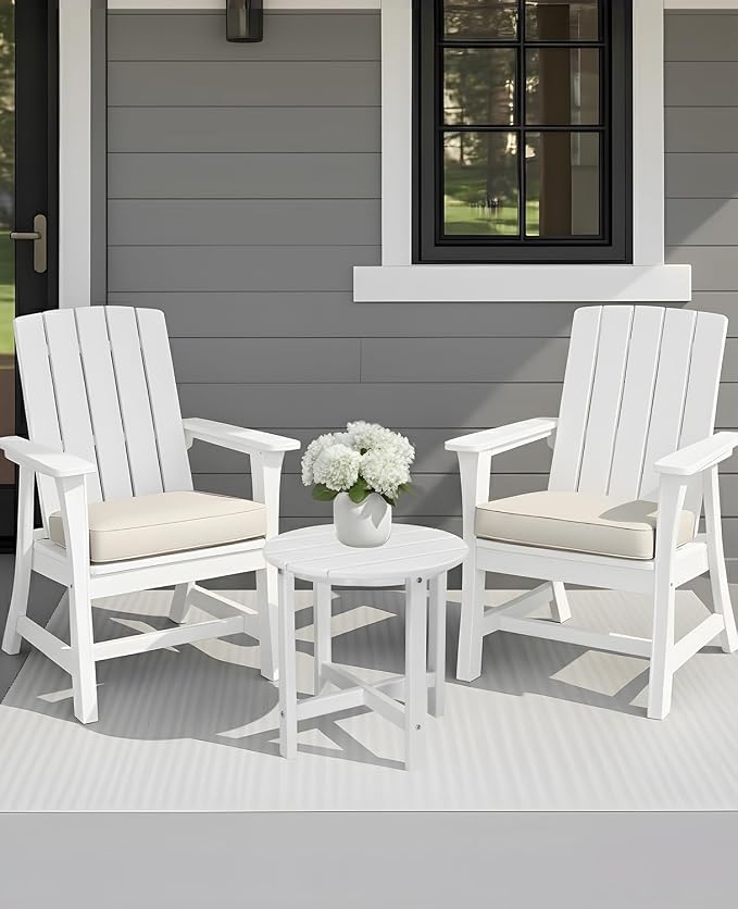 Outvita Adirondack Side Table, 18 Inch Round Outdoor End Table, HDPE Weather - Image 8