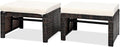 Nightcore 2-Piece Outdoor Wicker Ottomans, Outdoor Foot Rest Seat by Unknown