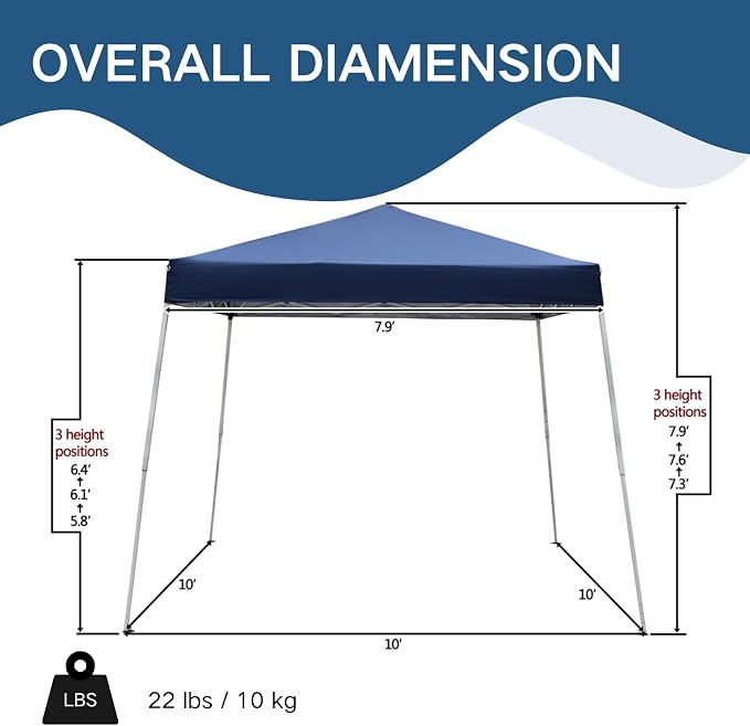 Outvita Canopy 10'x10' Pop Up Commercial Instant Gazebo Tent, Waterproof & UV - Image 4