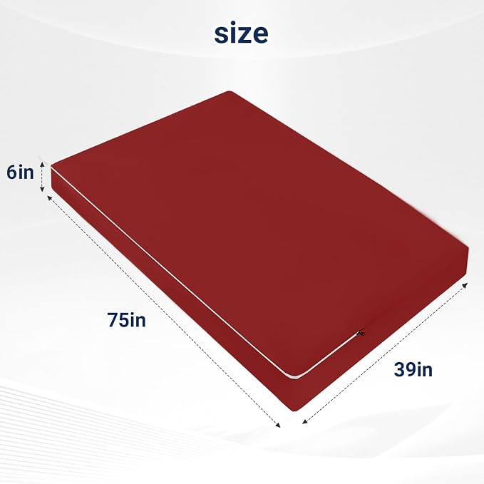 Outdoor Porch Swing Bed Mattress Cover, Twin Size Daybed Fitted Cover, - Image 3