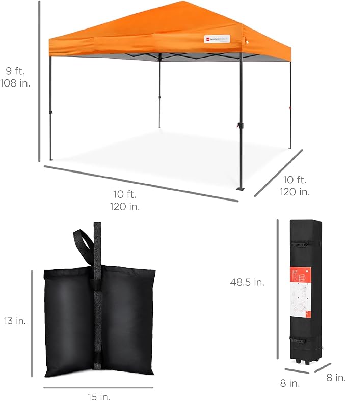 Best Choice Products 10x10ft Pop Up Canopy Tent, Outdoor Shade, 1 Person 1 - Image 9