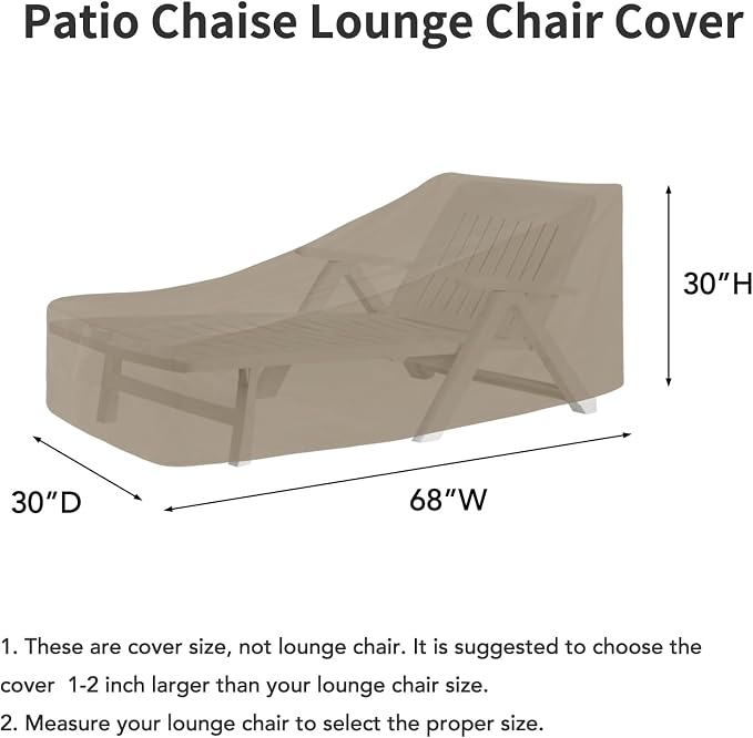 Easy-Going Waterproof Patio Lounge Chair Cover UV Resistant Outdoor Chaise - Image 3