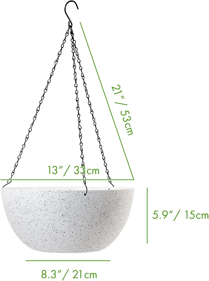 WOUSIWER 13 inch 2Pack Large Hanging Planters - Image 2