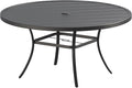 Patio Dining Table for 8-10, Round Metal Outdoor Table by VOXBIN