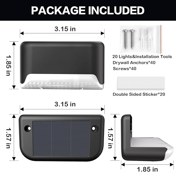 Solar Deck Lights Outdoor, Waterproof LED Solar Lights - Image 4