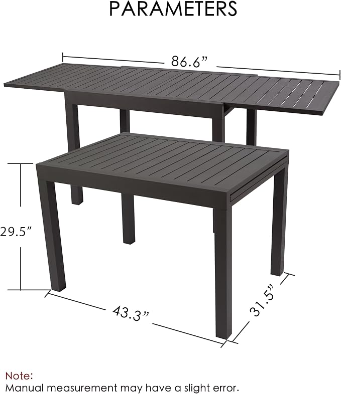 Kozyard Villa Expandable Patio Dining Table - Image 2