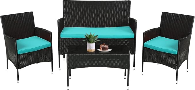 FDW Rattan Furniture Wicker Chair Patio Bristo Set by FDW