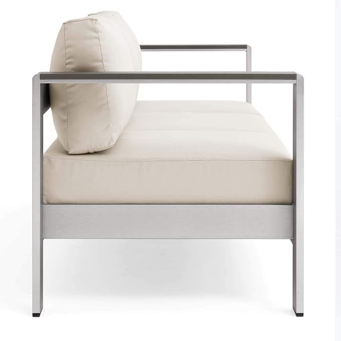 Modway Shore Aluminum Metal Outdoor Patio Sofa - Image 4