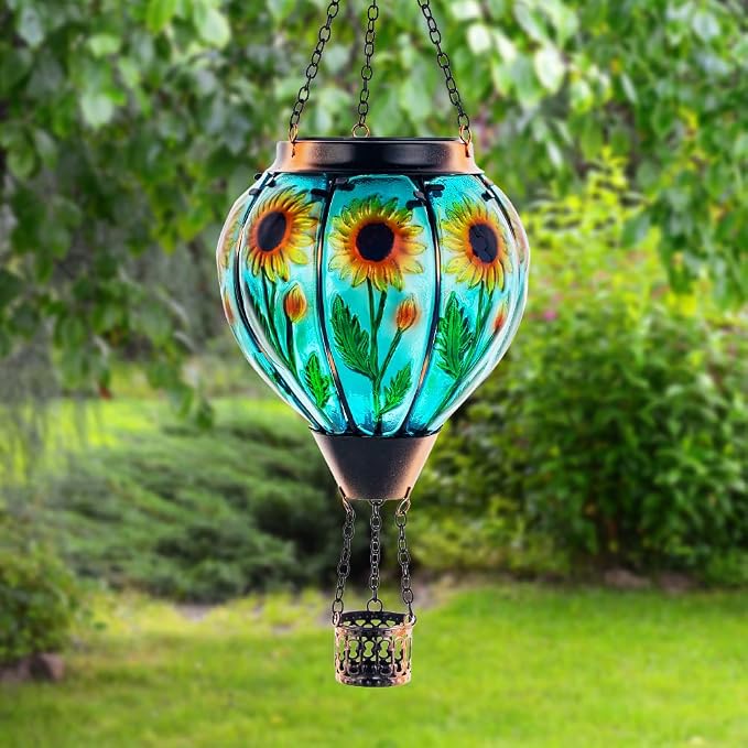 Starsoul 2 PC Sunflowers Hot Air Balloon Solar Lantern - Image 7