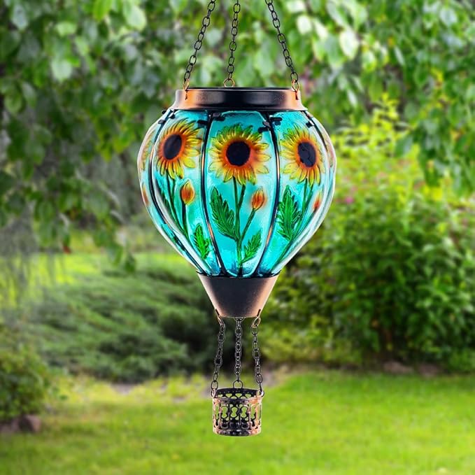 Starsoul Sunflower Hot Air Balloon Solar Lantern Glass Outdoor Hot Air Balloon - Image 4