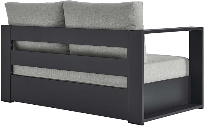 Modway Tahoe Aluminum Modular Left-Facing Outdoor Patio Loveseat Gray - Image 5
