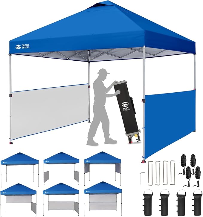 CROWN SHADES Canopy Tent, 10 x 10 Foot Portable Pop Up Outdoor Shelter by CrownShades