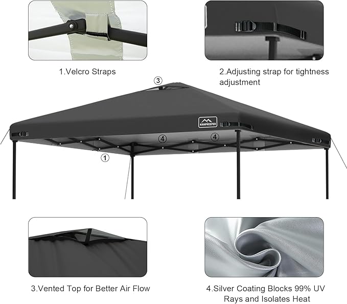 KAMPKEEPER Replacement Top Pop Up Canopy Tent Cover Roof - Image 4