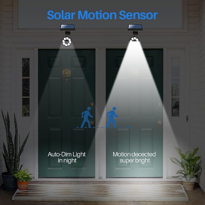 Solar Motion Lights Outdoor 1400-Lumen LED Spotlight 9-Watt Solar Flood - Image 3