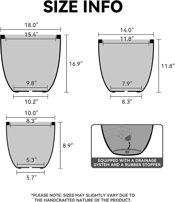 Kante 18", Outdoor Indoor Large Planter Pots - Image 2