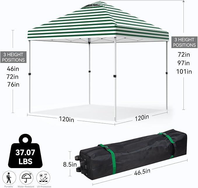 Nazhura 10' x 10' Pop Up Canopy - Image 2