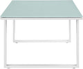 Modway Fortuna Aluminum Glass Outdoor Patio 44" Coffee Table in White by Modway