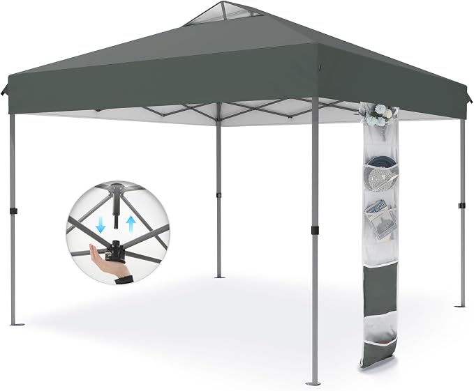 PHI VILLA 10x10ft 1-Person Setup Pop Up Canopy Tent Instant Portable Shelter w/ by PHIVILLAThepioneerofcomfortablehouseholdsupplies