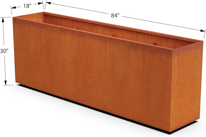 Plantercraft Corten Steel Planters | 84 Inch Extra Large Rectangular Planters - Image 5