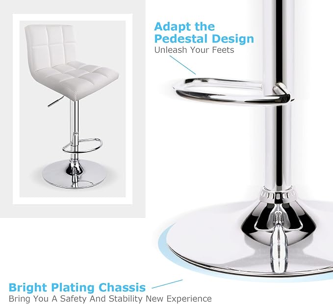 Leopard Bar Stools, Modern PU Leather Adjustable Swivel Bar Stool - Image 7