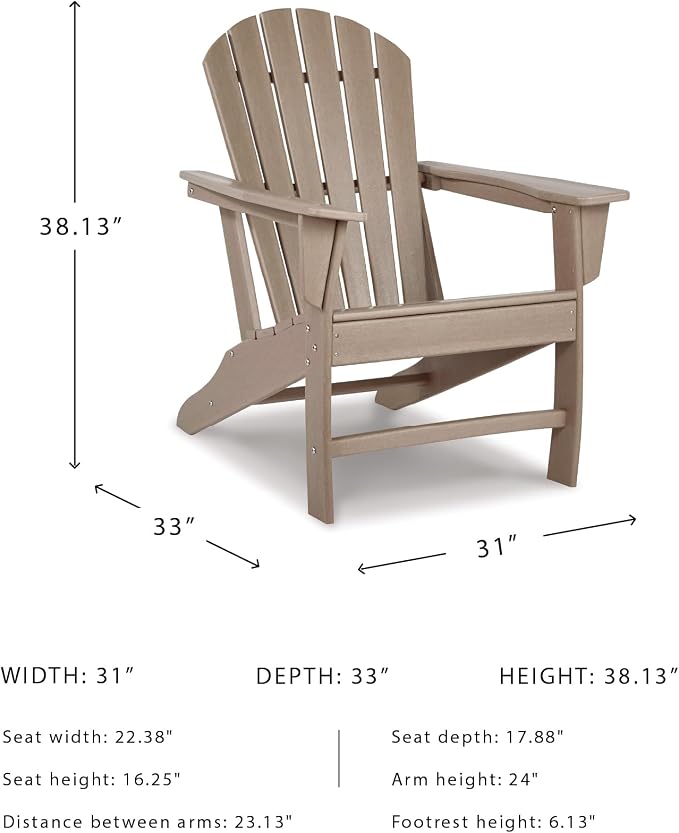 Signature Design by Ashley Sundown Treasure Outdoor Patio HDPE Adirondack Chair - Image 3