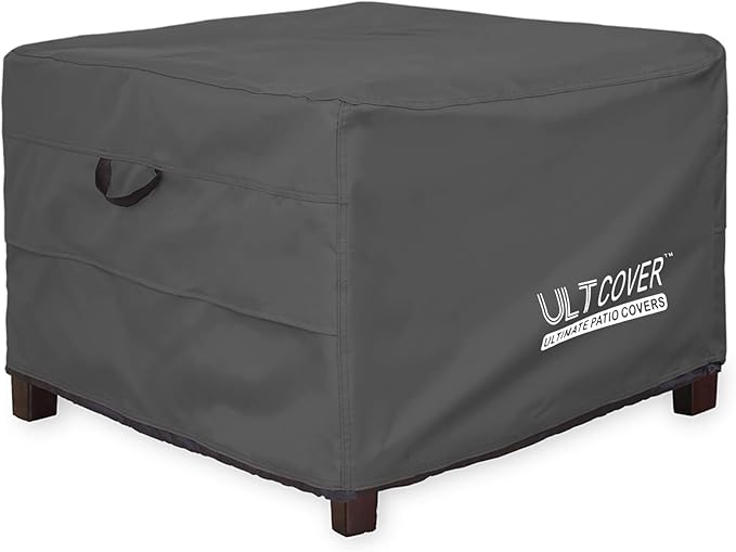 ULTCOVER Waterproof Patio Ottoman Cover Rectangular Outdoor Side Table by ULTCOVER