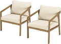 Teak Patio Sofa Chairs Set of 2, Never-Rust Aluminum Outdoor Armchair by SeeHill