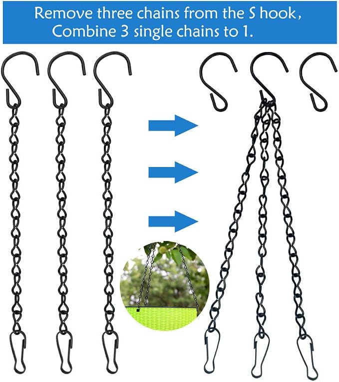 YINGFENG 6 Pack 19.7Inches Black Hanging Chains, Garden Plant Hangers, - Image 6