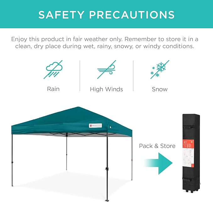 Best Choice Products 10x10ft Pop Up Canopy Tent, Outdoor Shade, 1 Person 1 - Image 5
