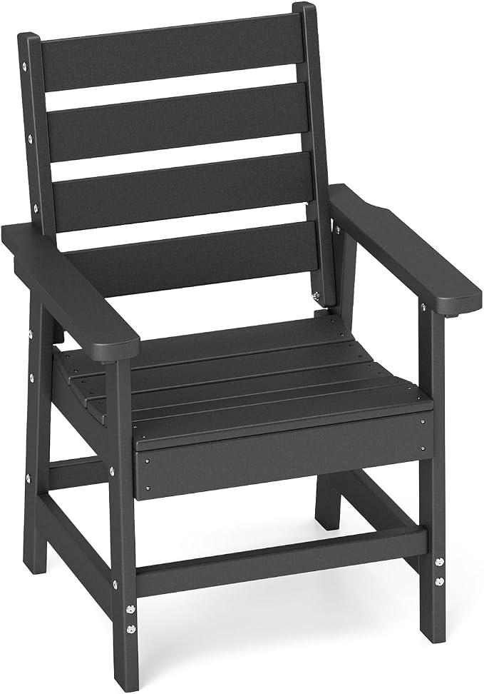 GREENVINES Outdoor Dining Chair | HDPE | Patio Chairs | All-Weather | Black by GreenVines