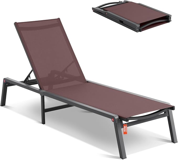 VEVOR Chaise Lounge Chair Outdoor, Aluminum Patio Lounge Chairs by VEVOR
